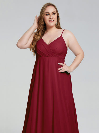 Mariah Sweep Train Sleeveless Plus Size Bridesmaid Dresses