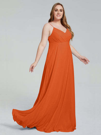 Mariah Sweep Train Sleeveless Plus Size Bridesmaid Dresses