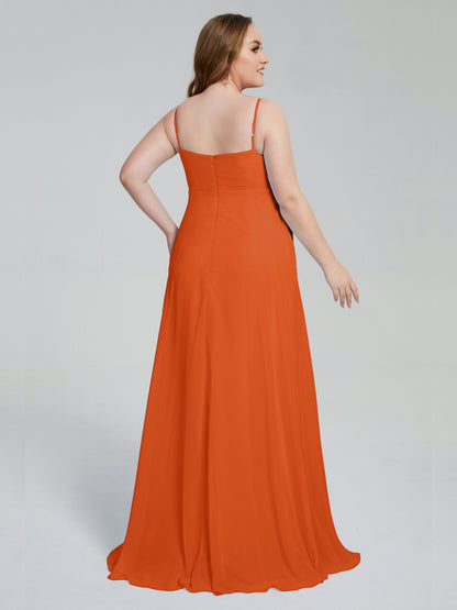 Mariah Sweep Train Sleeveless Plus Size Bridesmaid Dresses