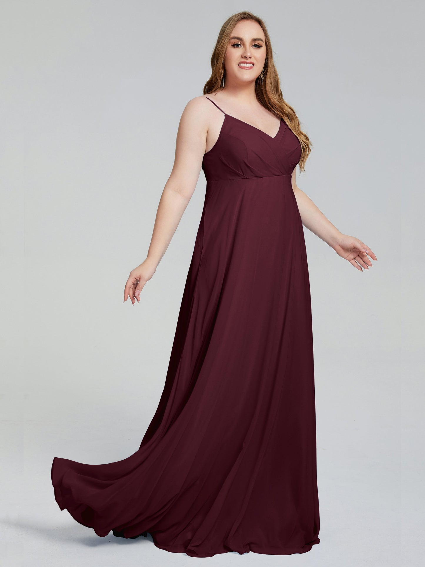 Mariah Sweep Train Sleeveless Plus Size Bridesmaid Dresses