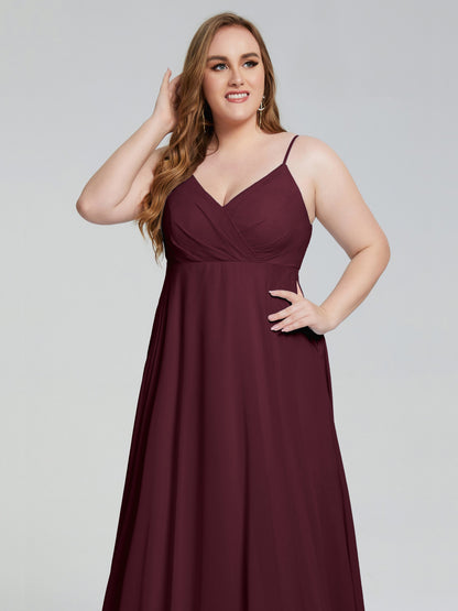 Mariah Sweep Train Sleeveless Plus Size Bridesmaid Dresses