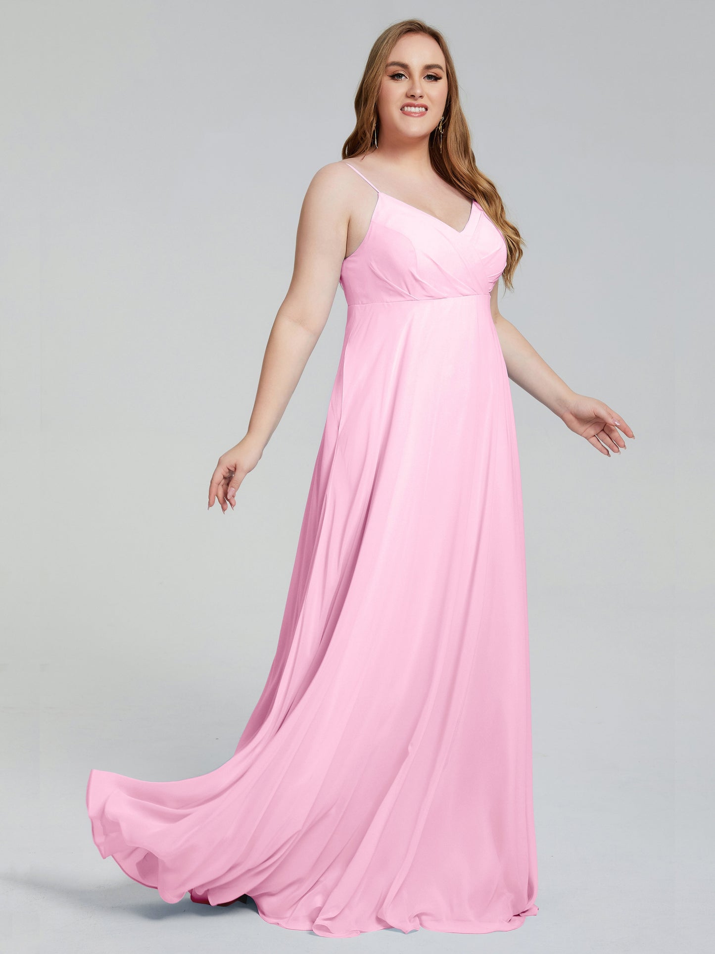 Mariah Sweep Train Sleeveless Plus Size Bridesmaid Dresses