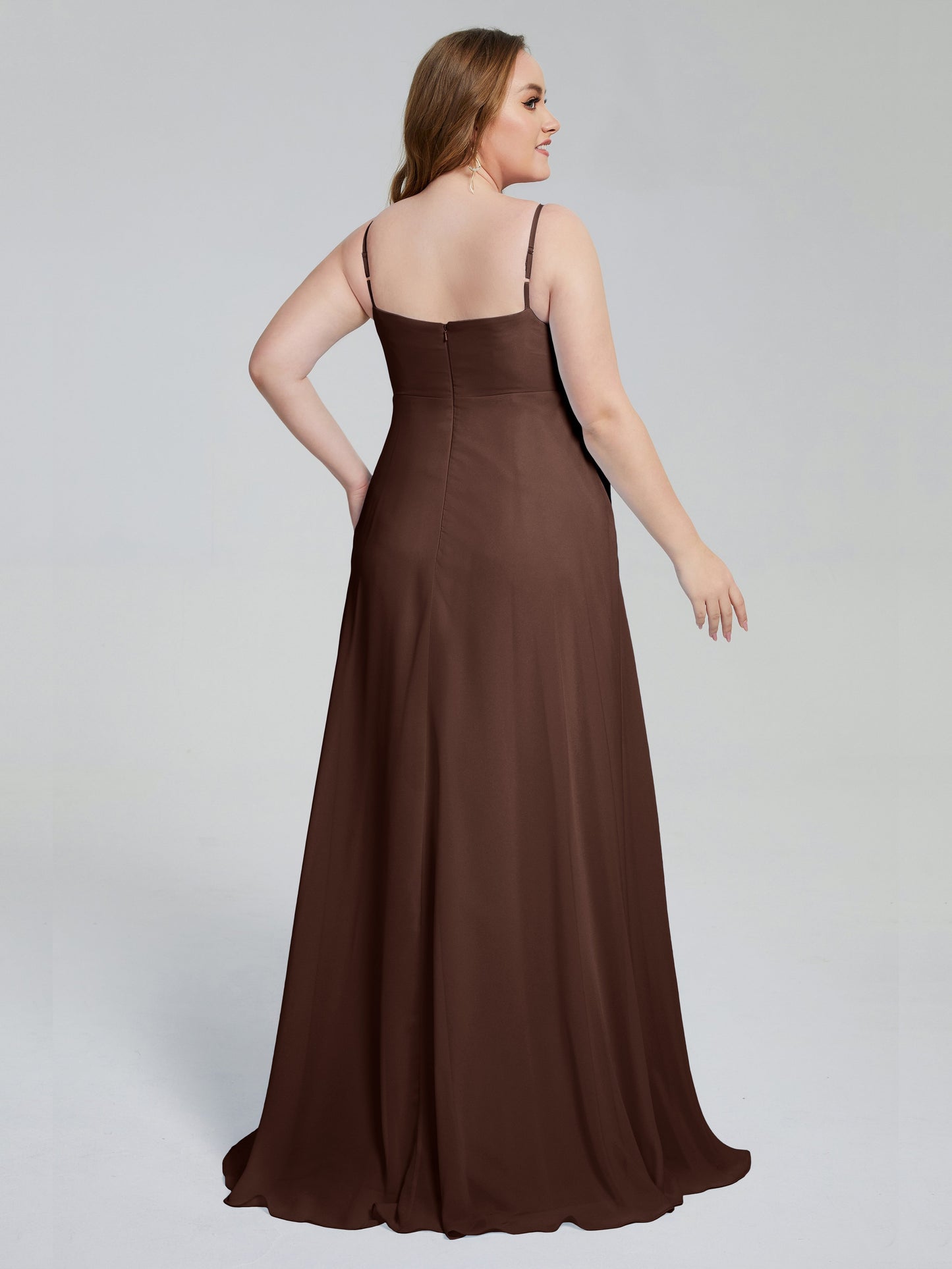 Mariah Sweep Train Sleeveless Plus Size Bridesmaid Dresses