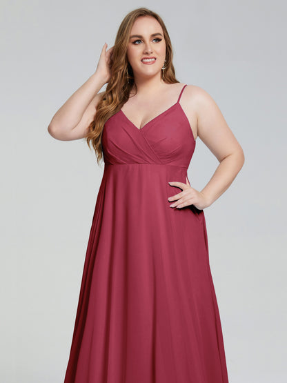 Mariah Sweep Train Sleeveless Plus Size Bridesmaid Dresses