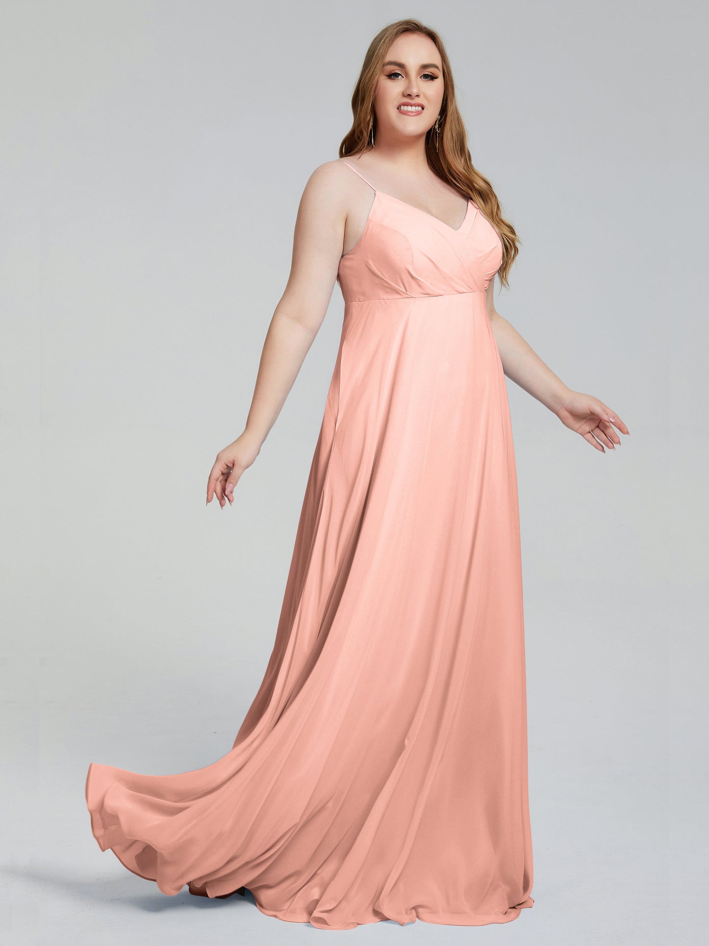 Mariah Sweep Train Sleeveless Plus Size Bridesmaid Dresses