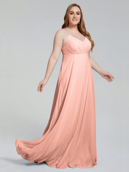 Mariah Sweep Train Sleeveless Plus Size Bridesmaid Dresses