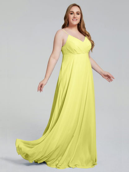 Mariah Sweep Train Sleeveless Plus Size Bridesmaid Dresses
