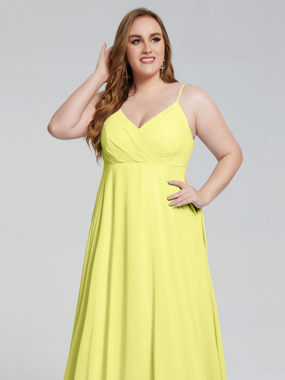 Mariah Sweep Train Sleeveless Plus Size Bridesmaid Dresses