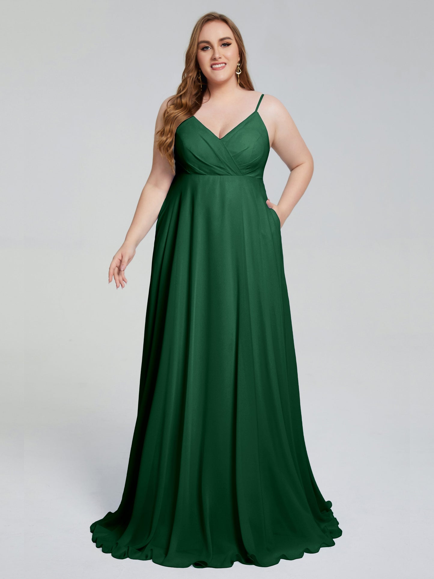 Mariah Sweep Train Sleeveless Plus Size Bridesmaid Dresses