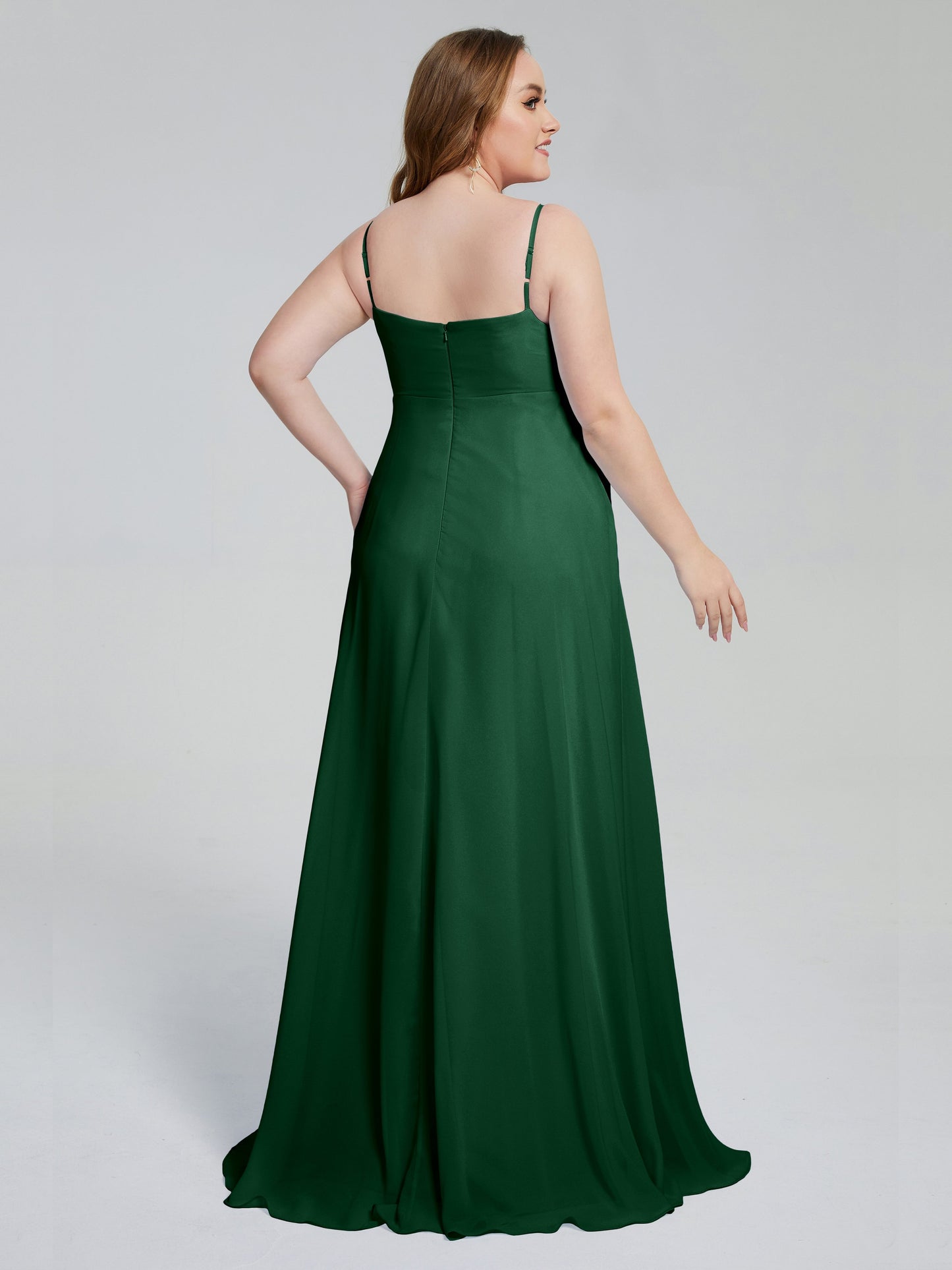 Mariah Sweep Train Sleeveless Plus Size Bridesmaid Dresses