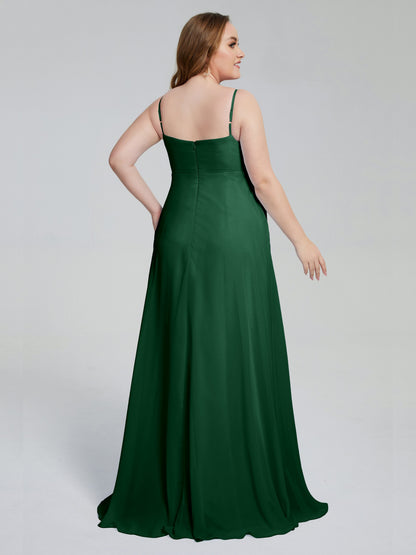 Mariah Sweep Train Sleeveless Plus Size Bridesmaid Dresses