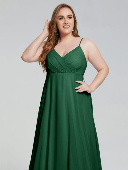 Mariah Sweep Train Sleeveless Plus Size Bridesmaid Dresses