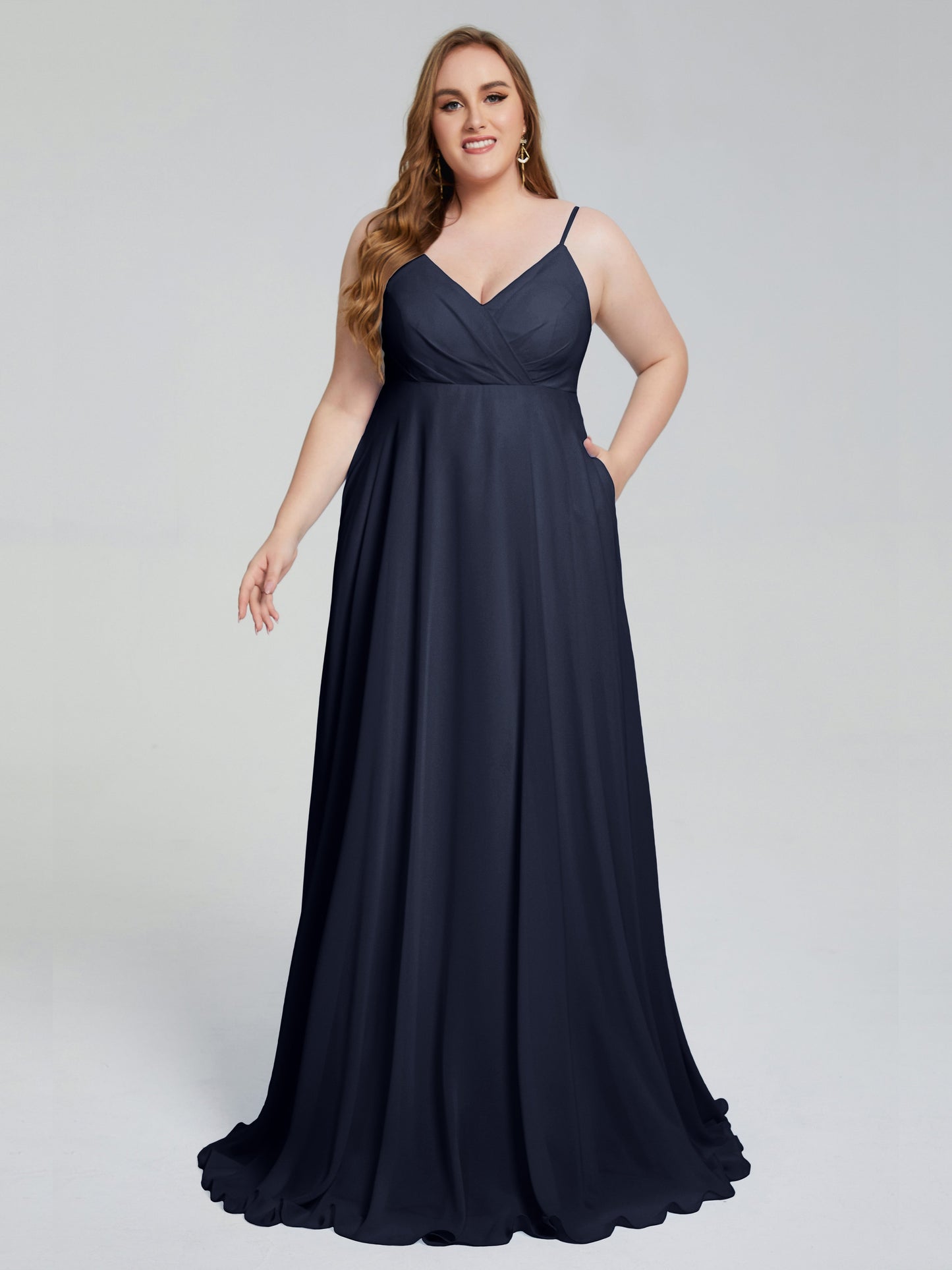 Mariah Sweep Train Sleeveless Plus Size Bridesmaid Dresses