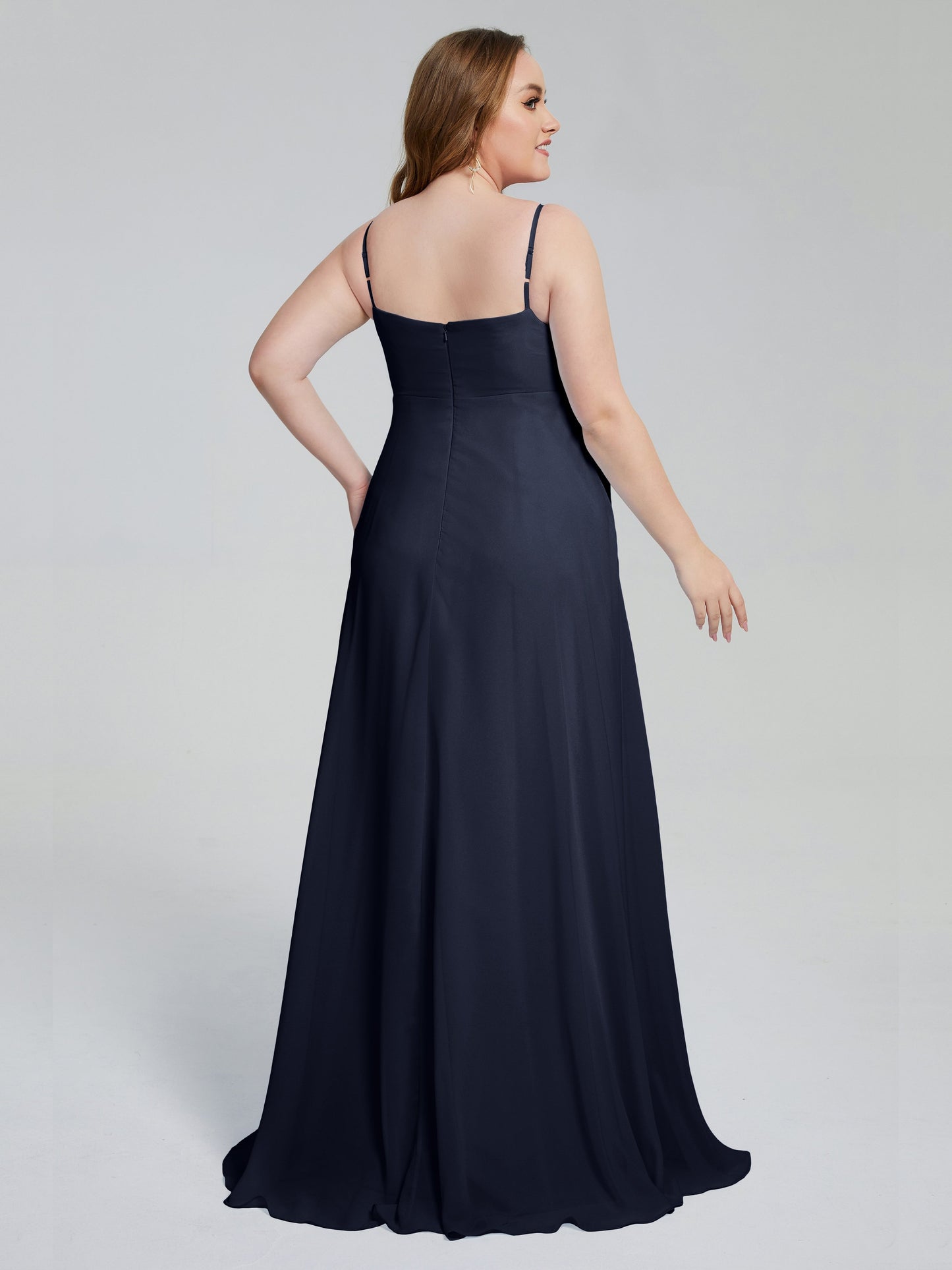 Mariah Sweep Train Sleeveless Plus Size Bridesmaid Dresses
