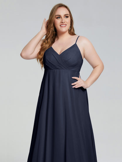 Mariah Sweep Train Sleeveless Plus Size Bridesmaid Dresses