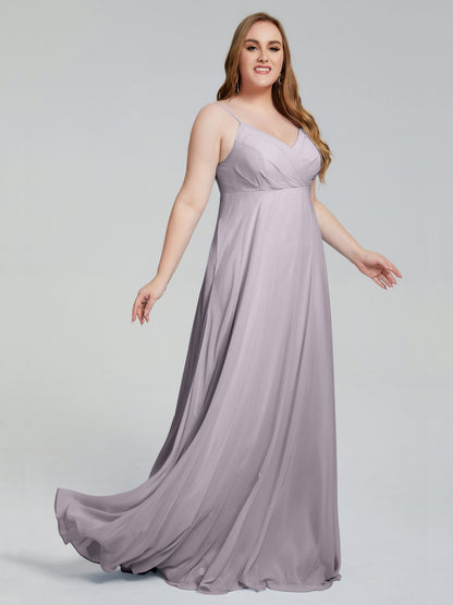 Mariah Sweep Train Sleeveless Plus Size Bridesmaid Dresses