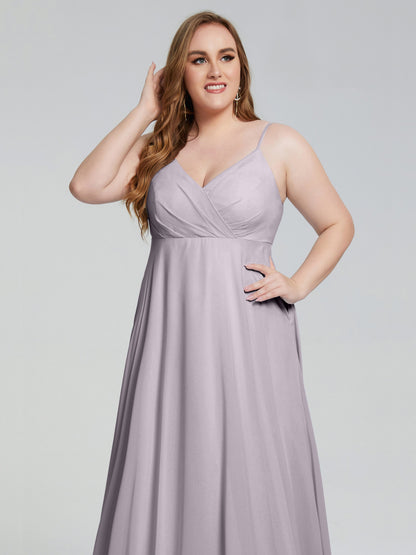 Mariah Sweep Train Sleeveless Plus Size Bridesmaid Dresses