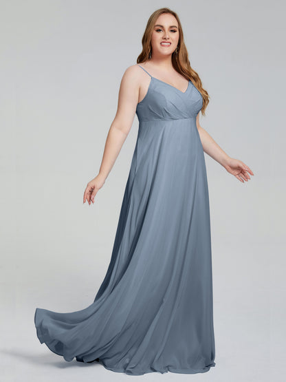 Mariah Sweep Train Sleeveless Plus Size Bridesmaid Dresses