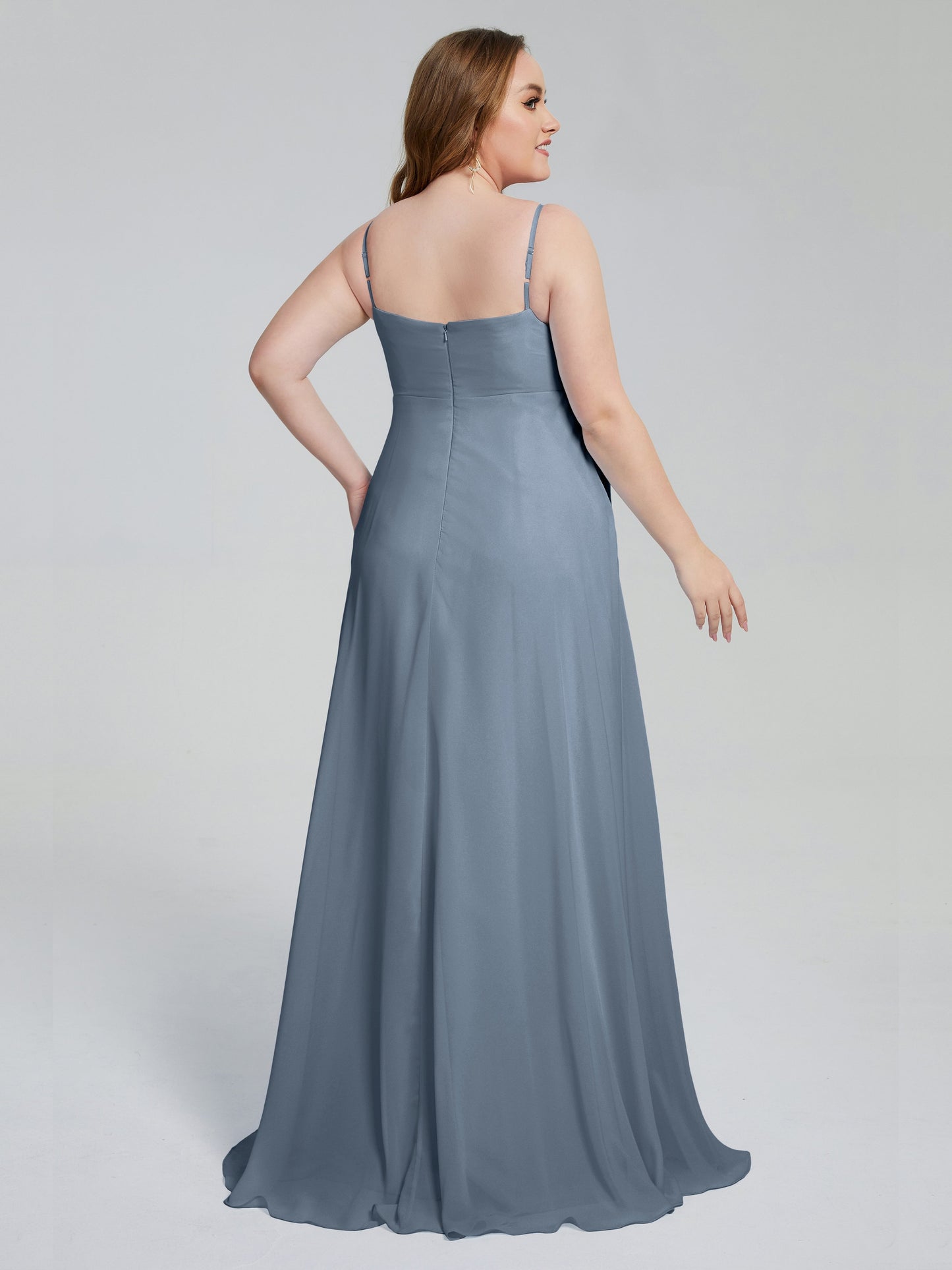 Mariah Sweep Train Sleeveless Plus Size Bridesmaid Dresses