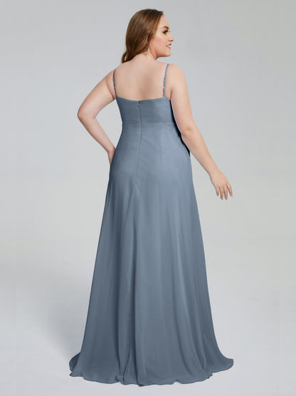 Mariah Sweep Train Sleeveless Plus Size Bridesmaid Dresses