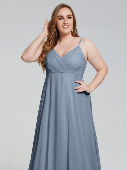 Mariah Sweep Train Sleeveless Plus Size Bridesmaid Dresses