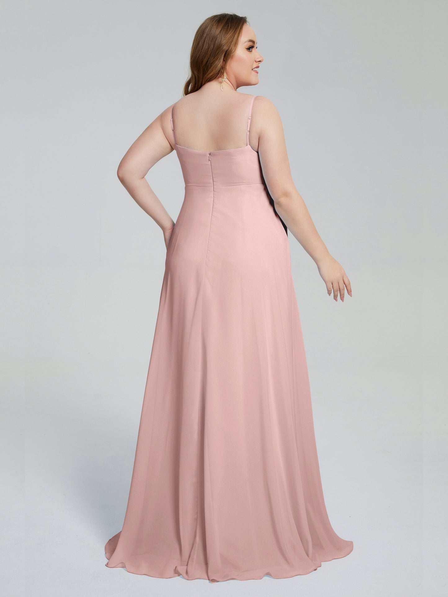 Mariah Sweep Train Sleeveless Plus Size Bridesmaid Dresses