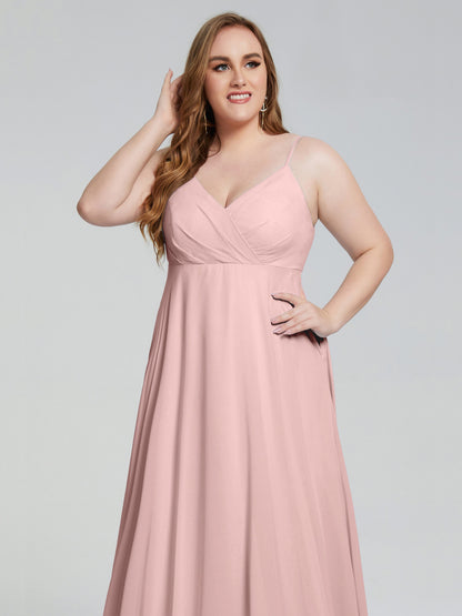 Mariah Sweep Train Sleeveless Plus Size Bridesmaid Dresses