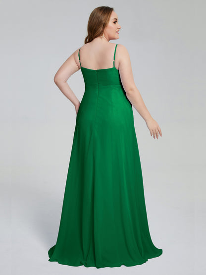 Mariah Sweep Train Sleeveless Plus Size Bridesmaid Dresses