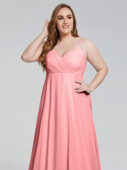 Mariah Sweep Train Sleeveless Plus Size Bridesmaid Dresses