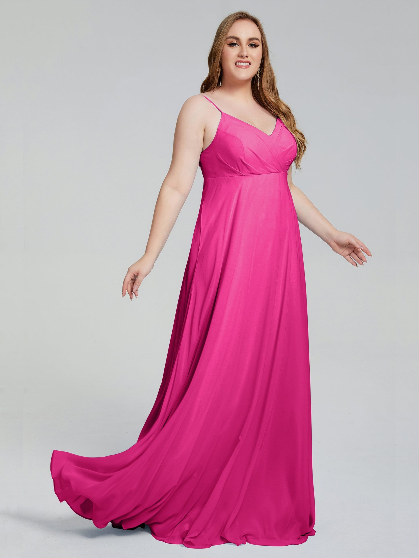 Mariah Sweep Train Sleeveless Plus Size Bridesmaid Dresses