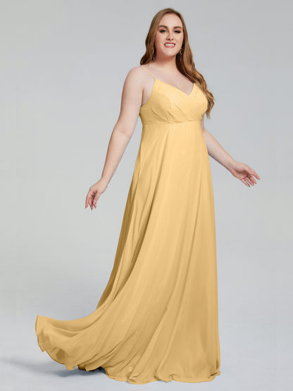Mariah Sweep Train Sleeveless Plus Size Bridesmaid Dresses