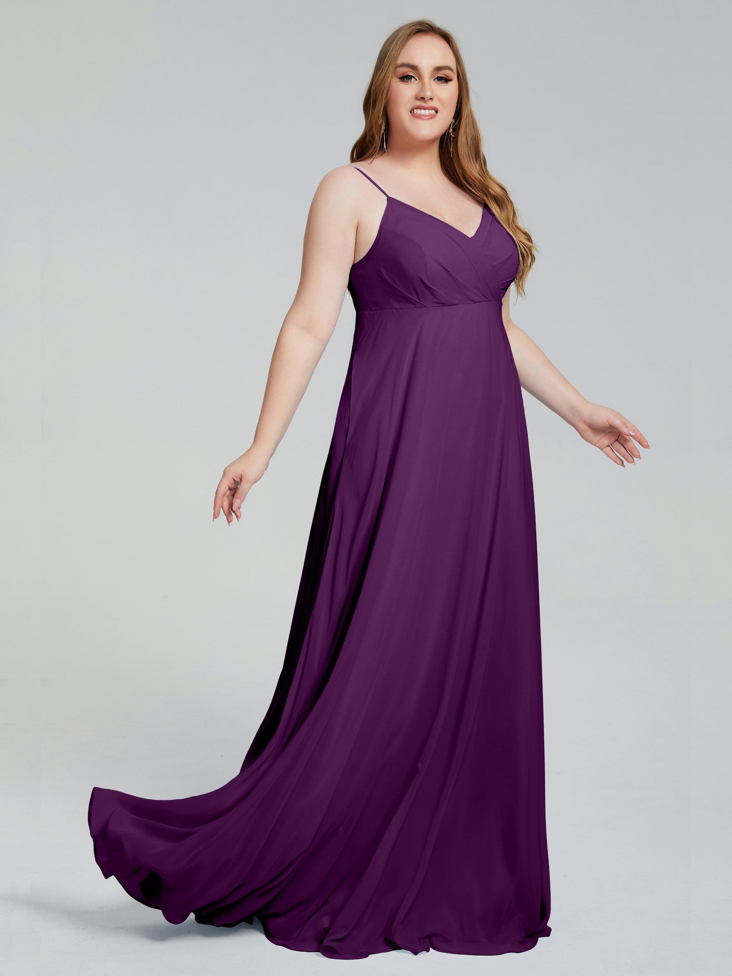 Mariah Sweep Train Sleeveless Plus Size Bridesmaid Dresses