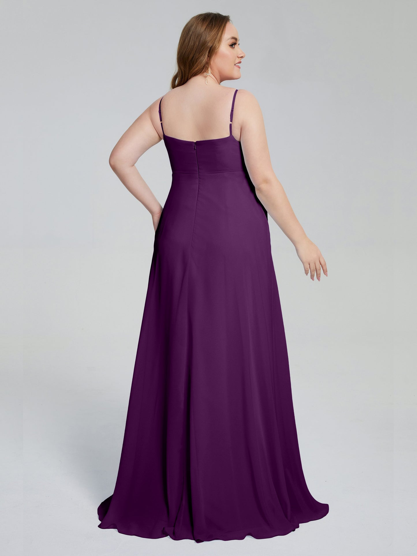 Mariah Sweep Train Sleeveless Plus Size Bridesmaid Dresses