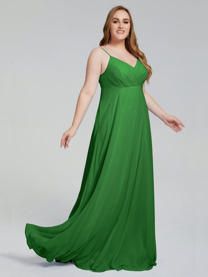 Mariah Sweep Train Sleeveless Plus Size Bridesmaid Dresses