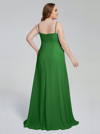 Mariah Sweep Train Sleeveless Plus Size Bridesmaid Dresses