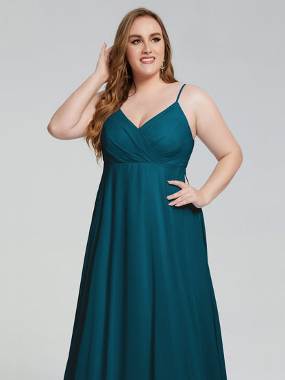 Mariah Sweep Train Sleeveless Plus Size Bridesmaid Dresses