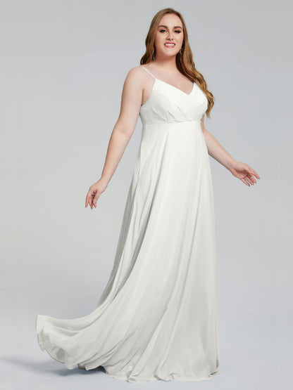 Mariah Sweep Train Sleeveless Plus Size Bridesmaid Dresses