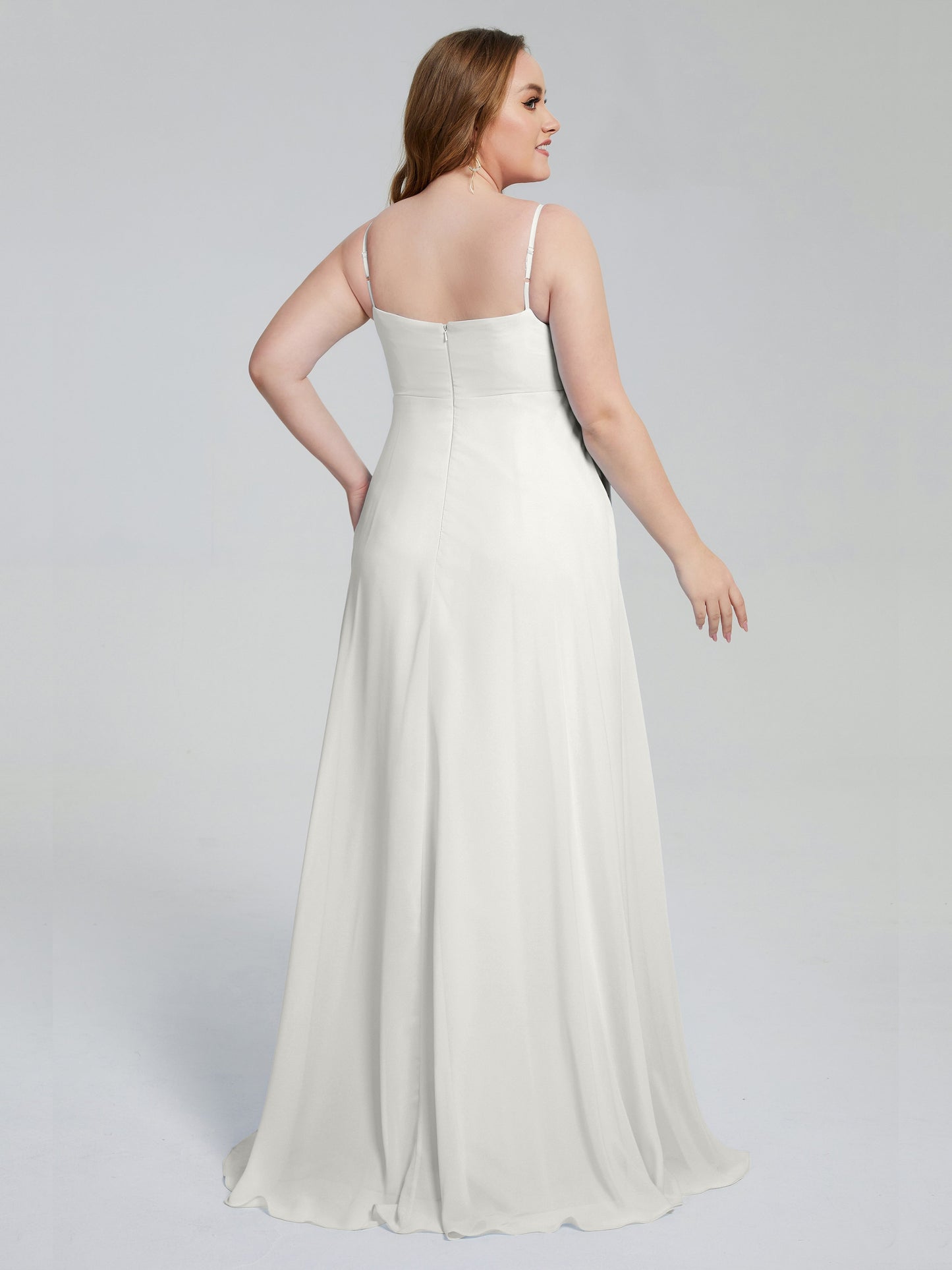 Mariah Sweep Train Sleeveless Plus Size Bridesmaid Dresses