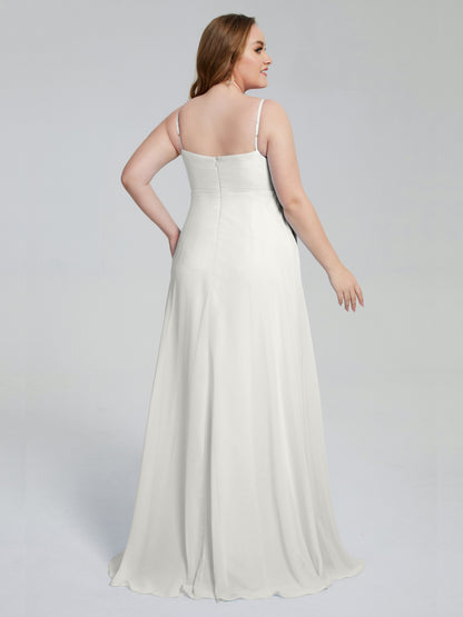 Mariah Sweep Train Sleeveless Plus Size Bridesmaid Dresses