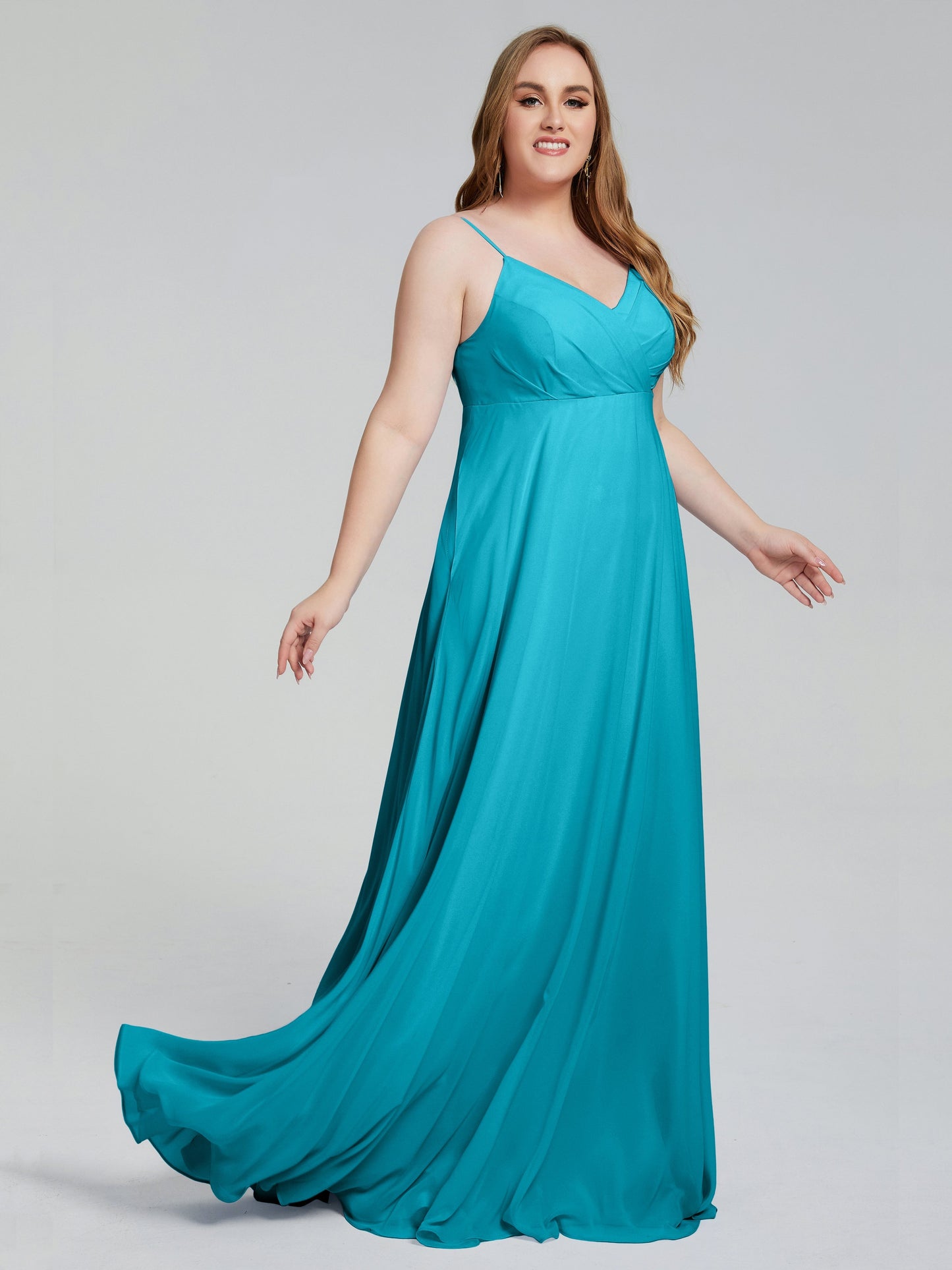 Mariah Sweep Train Sleeveless Plus Size Bridesmaid Dresses