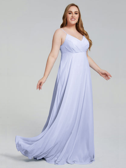 Mariah Sweep Train Sleeveless Plus Size Bridesmaid Dresses
