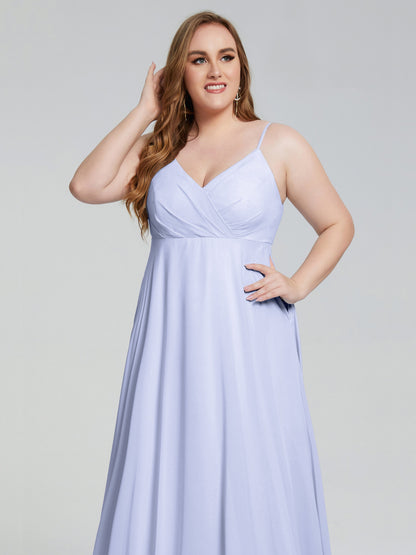 Mariah Sweep Train Sleeveless Plus Size Bridesmaid Dresses