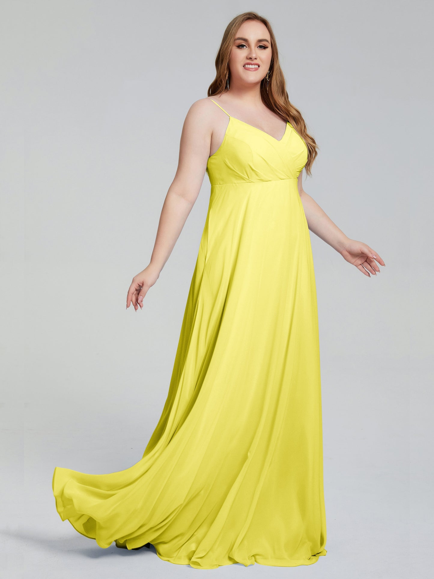 Mariah Sweep Train Sleeveless Plus Size Bridesmaid Dresses