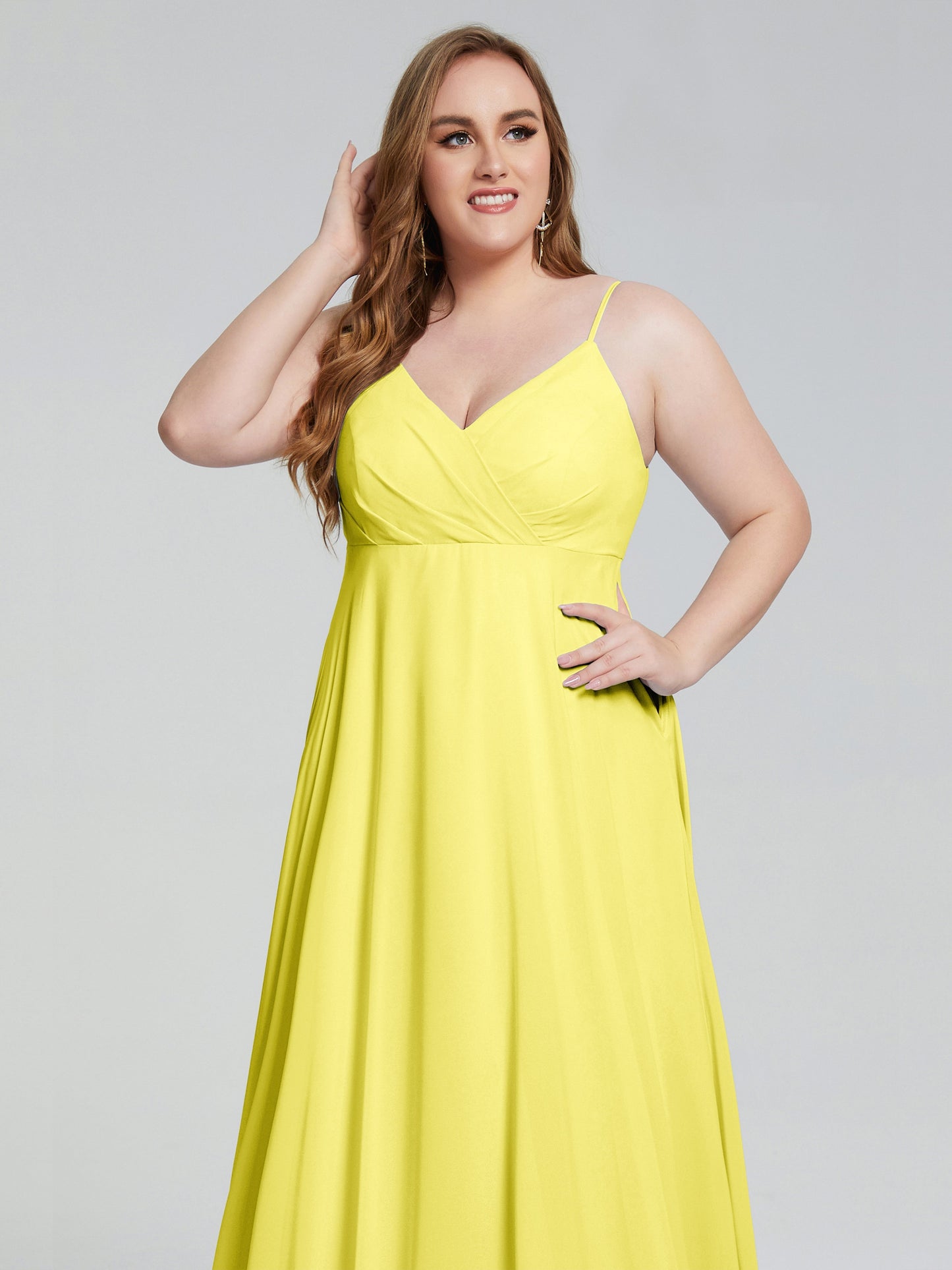 Mariah Sweep Train Sleeveless Plus Size Bridesmaid Dresses