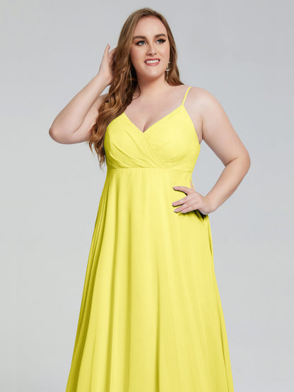 Mariah Sweep Train Sleeveless Plus Size Bridesmaid Dresses