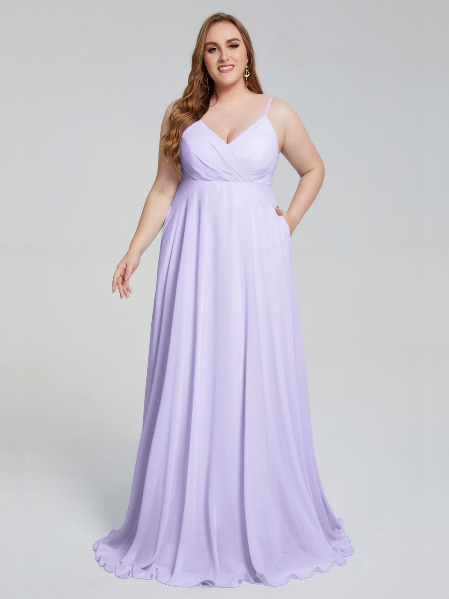 Mariah Sweep Train Sleeveless Plus Size Bridesmaid Dresses
