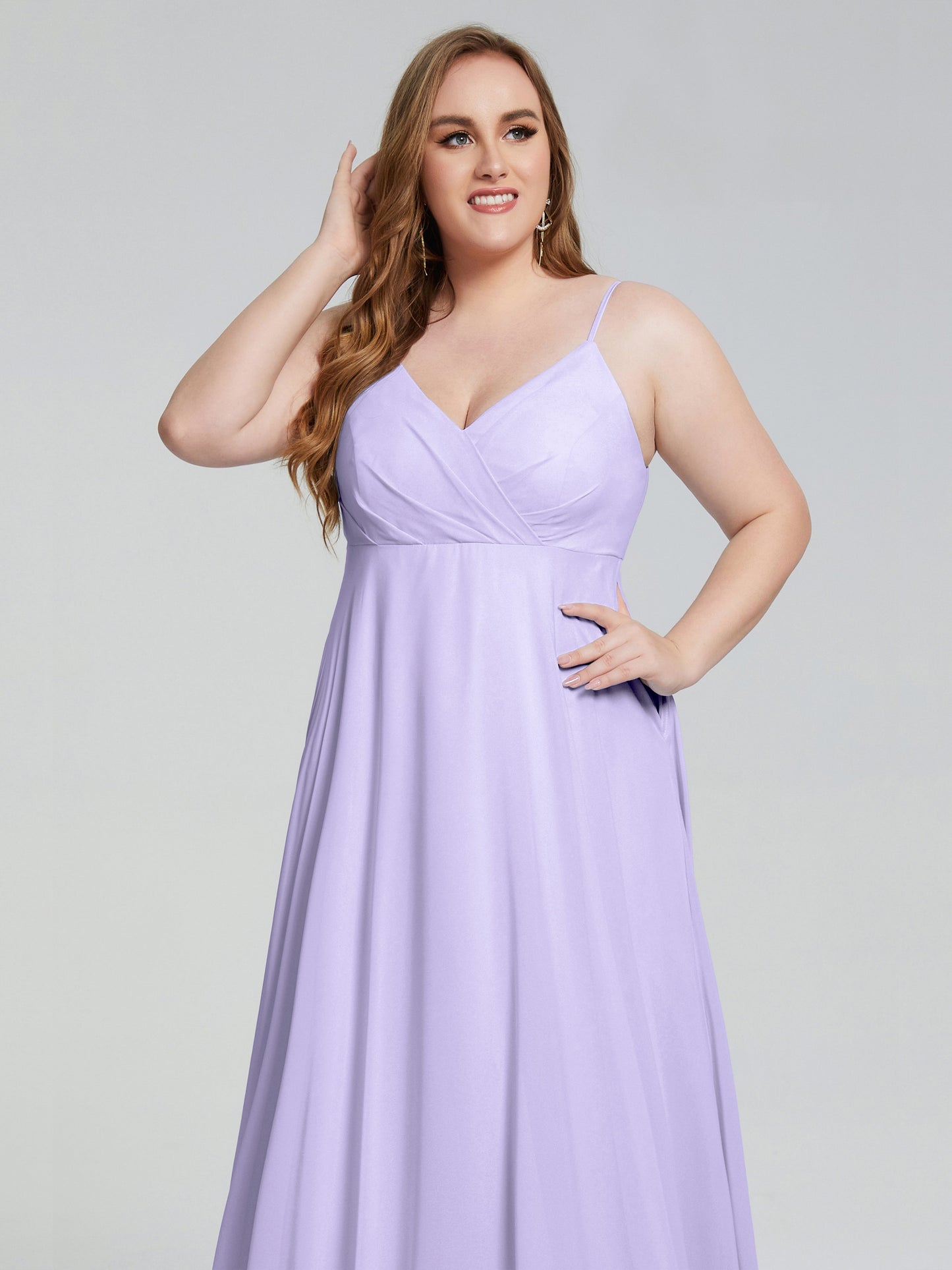 Mariah Sweep Train Sleeveless Plus Size Bridesmaid Dresses