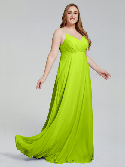Mariah Sweep Train Sleeveless Plus Size Bridesmaid Dresses