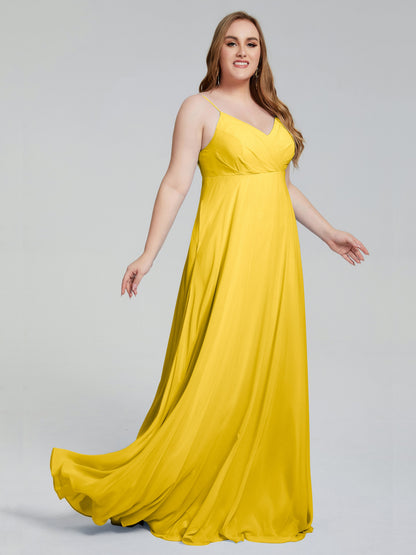 Mariah Sweep Train Sleeveless Plus Size Bridesmaid Dresses