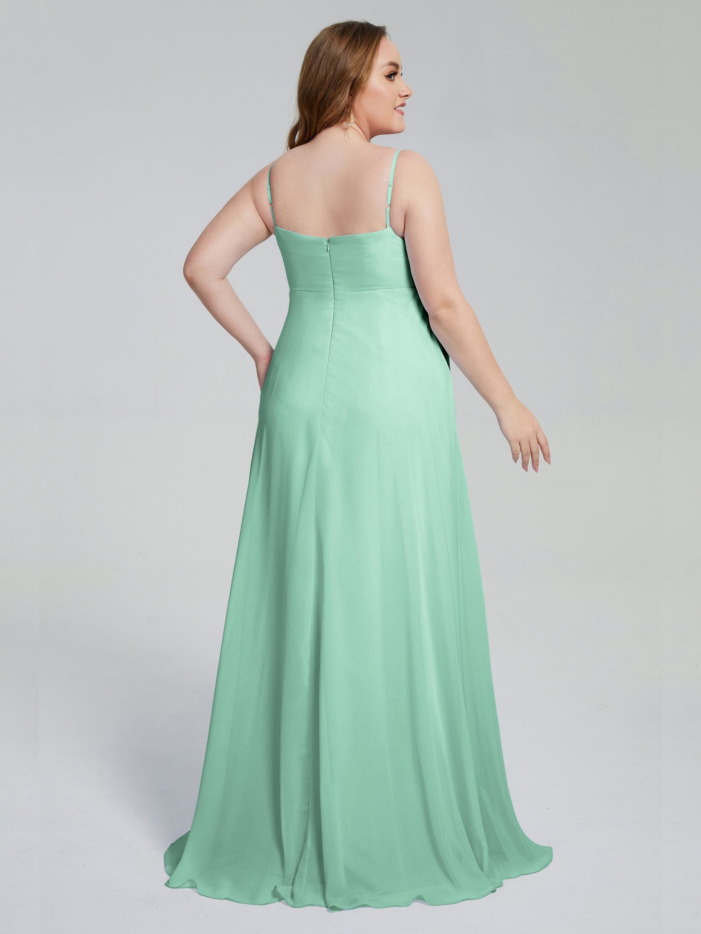 Mariah Sweep Train Sleeveless Plus Size Bridesmaid Dresses